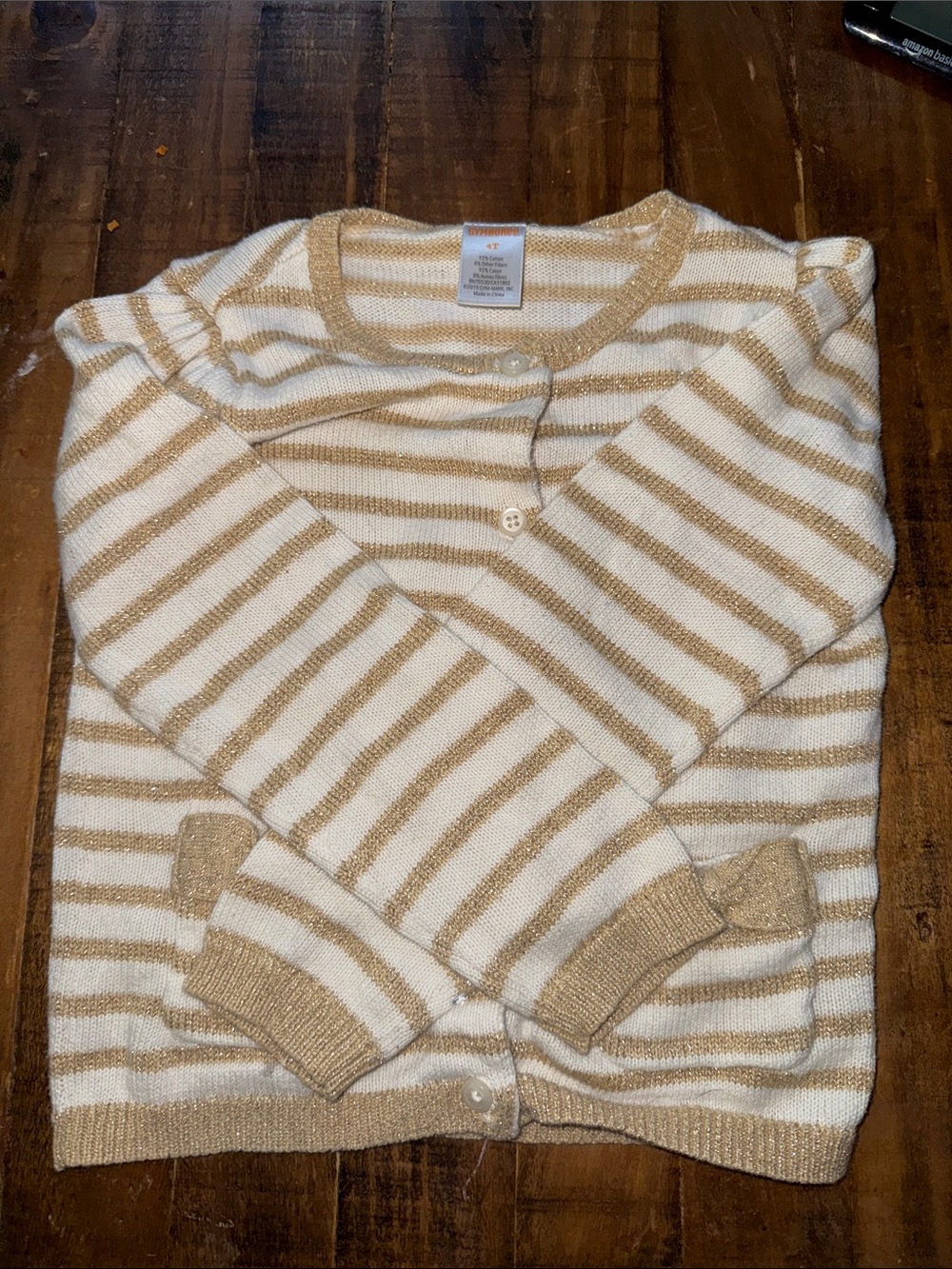 4T Gymboree Cream/Gold Cardigan